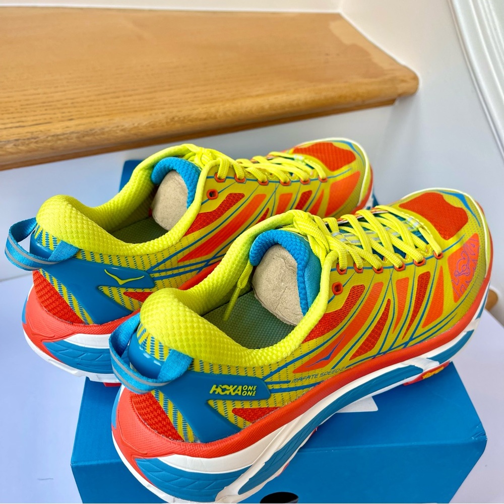 NWT Hoka Mafate Speed 2 Running Shoes Unisex Trail in Flame / Evening Primrose - Picture 11 of 16